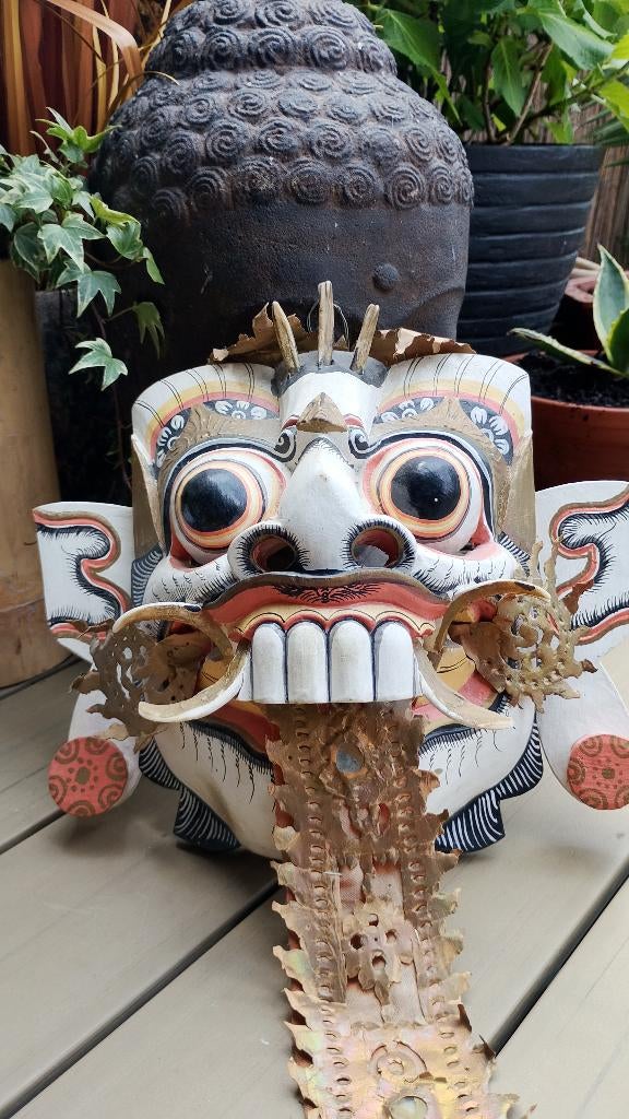 Antieke Indonesische Balinese houten Barong masker, Antiek en Kunst, Kunst | Niet-Westerse kunst, Ophalen of Verzenden