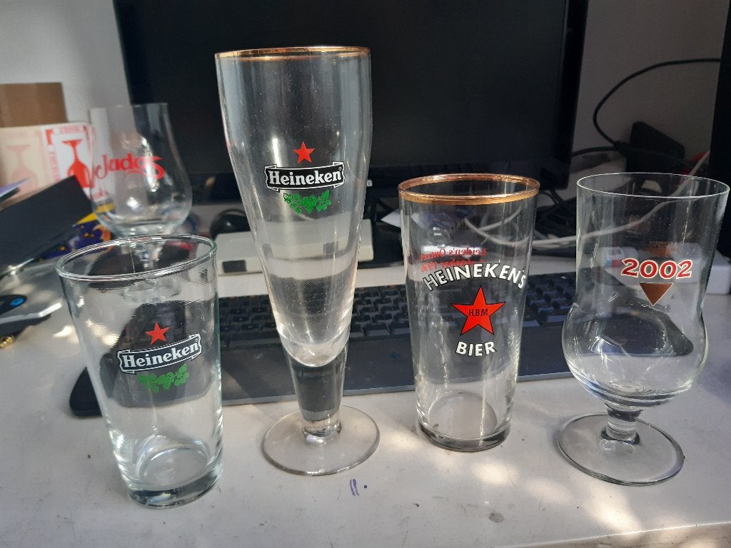4 x Heineken bierglas (Z194-16), Ophalen of Verzenden, Zo goed als nieuw, Glas of Glazen, Heineken
