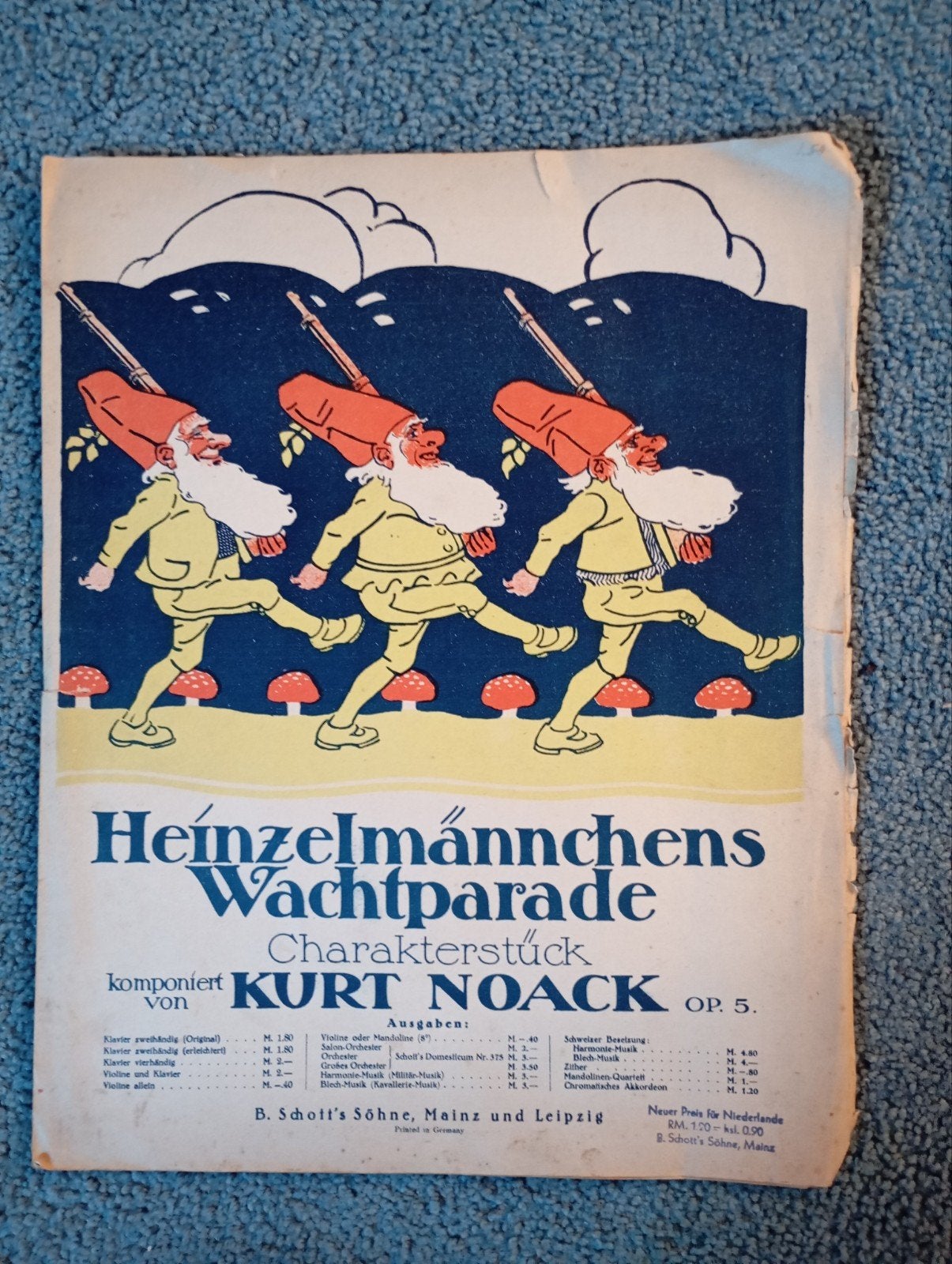 Vintage Kabouters Poster muziek  Middelgroot, Ophalen of Verzenden, Poster, Artwork of Schilderij
