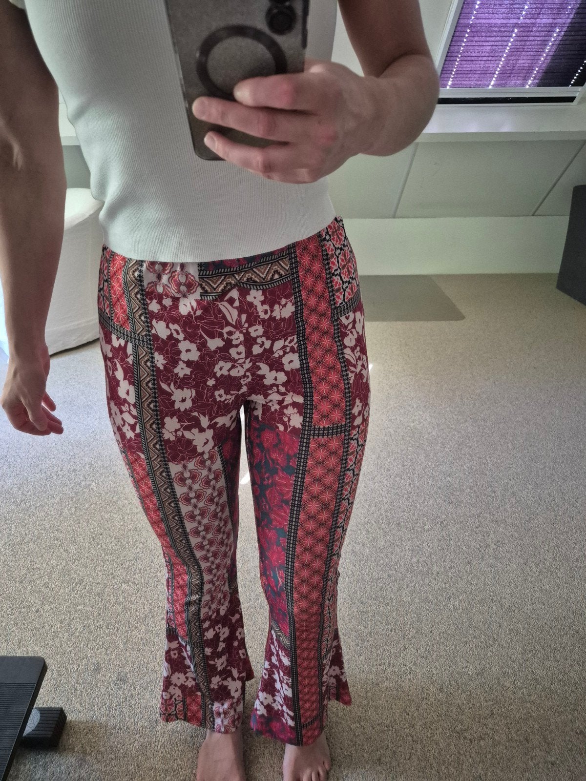 Vila flared broek met bloemenprint - Maat M, Maat 38/40 (M), Verzenden, Vila, Zo goed als nieuw