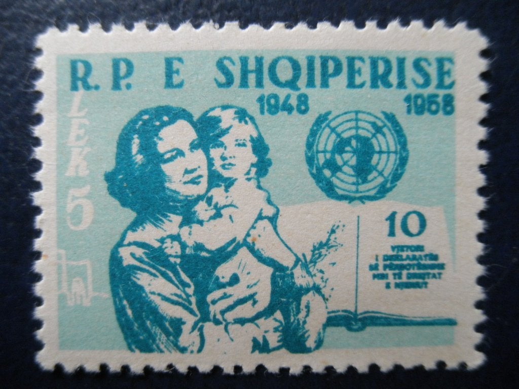 Postzegels Albanië 1959 rechten v/d mens - cat.w. € 5,00 pf., Ophalen of Verzenden, Overige landen, Postfris