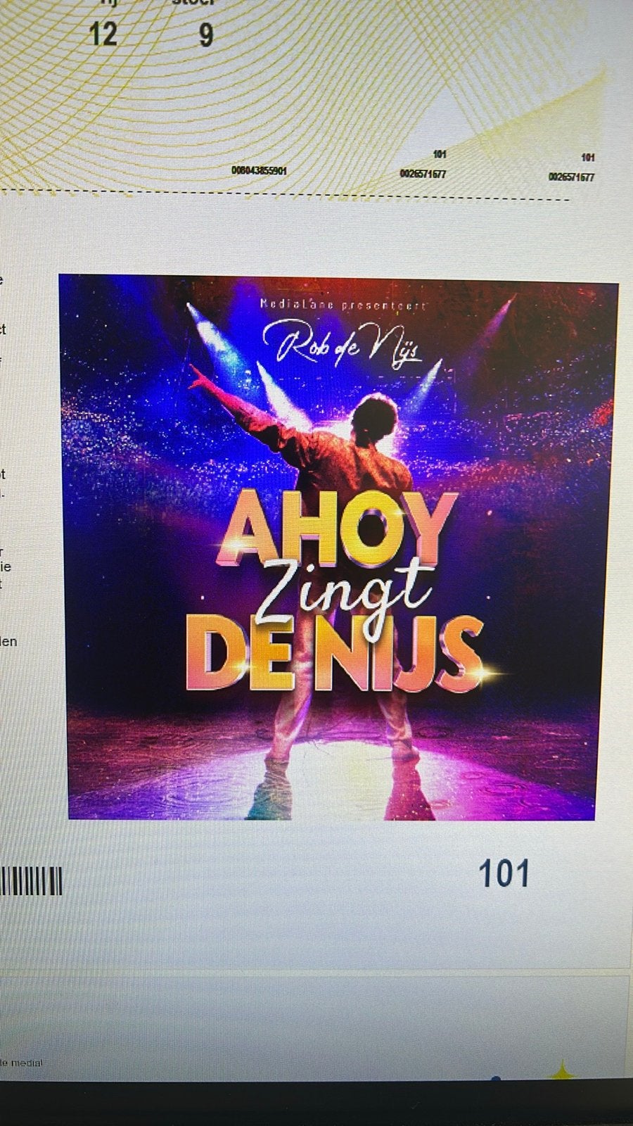2 Tickets Ahoy Zingt De Nijs , Rotterdam Ahoy, Twee personen, Juni
