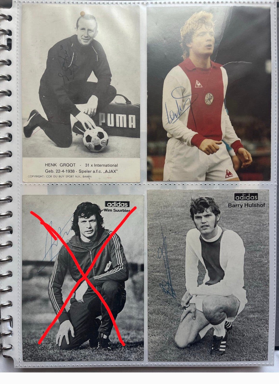 Gesigneerde Ajax spelerskaarten, Ophalen of Verzenden, Zo goed als nieuw, Ajax, Spelerskaart