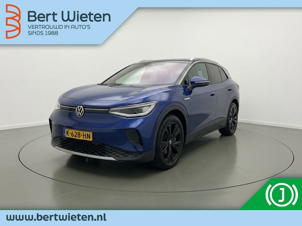 Volkswagen ID.4 First Max 77 kWh SOH 90% | Panoramadak | Cam, Auto's, Volkswagen, Gebruikt, Zwart, Blauw, Leder en Stof