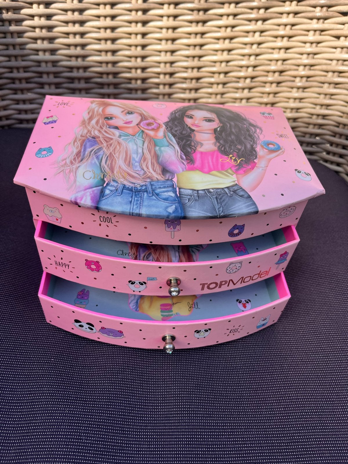 TOPModel Sieradendoos met Spiegeltje en Lades, Gebruikt, Ophalen of Verzenden, Met spiegeltje(s), Roze