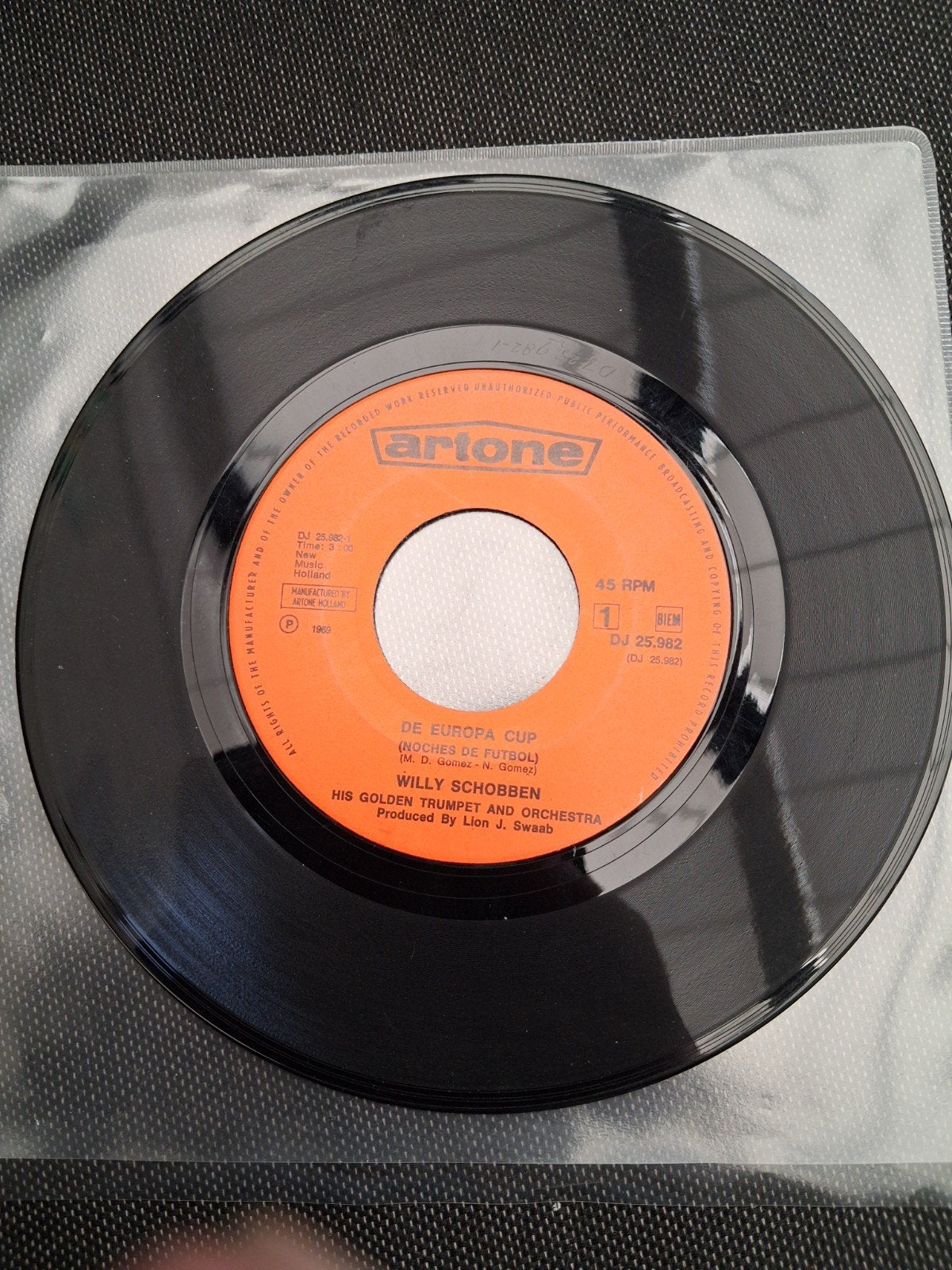 Willy Schobben - De Europa Cup (Single, 1965), Gebruikt, Overige genres, 7 inch, Single
