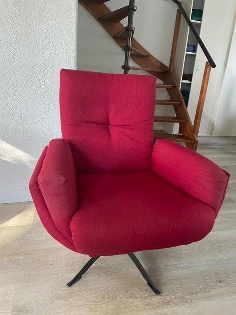fauteuil rood, 2 stuks, Ophalen, Gebruikt, 75 tot 100 cm, 50 tot 75 cm