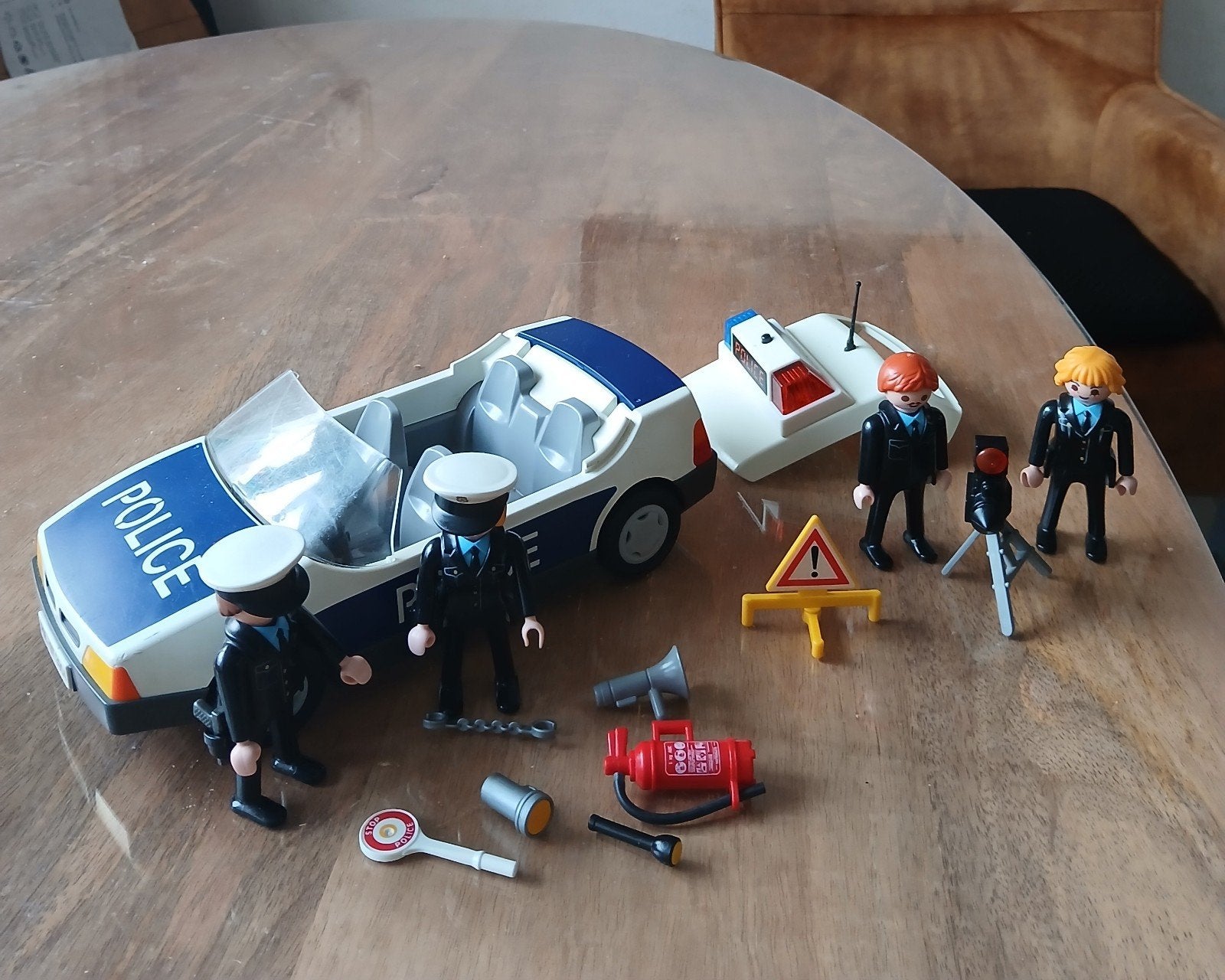 Playmobil patrouillewagen met zwaailicht en snelheidscontro, Ophalen of Verzenden, Gebruikt
