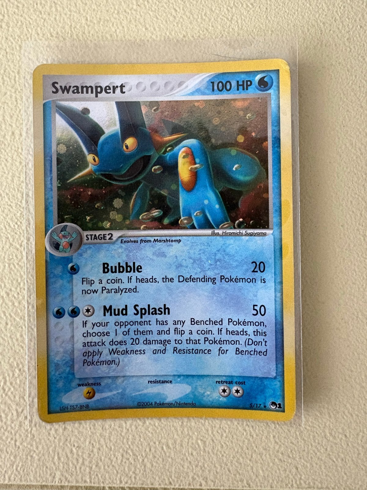 Swampert 5/17 POP Series 1 Pokémon Kaart, Ophalen of Verzenden, Gebruikt, Losse kaart, Foil