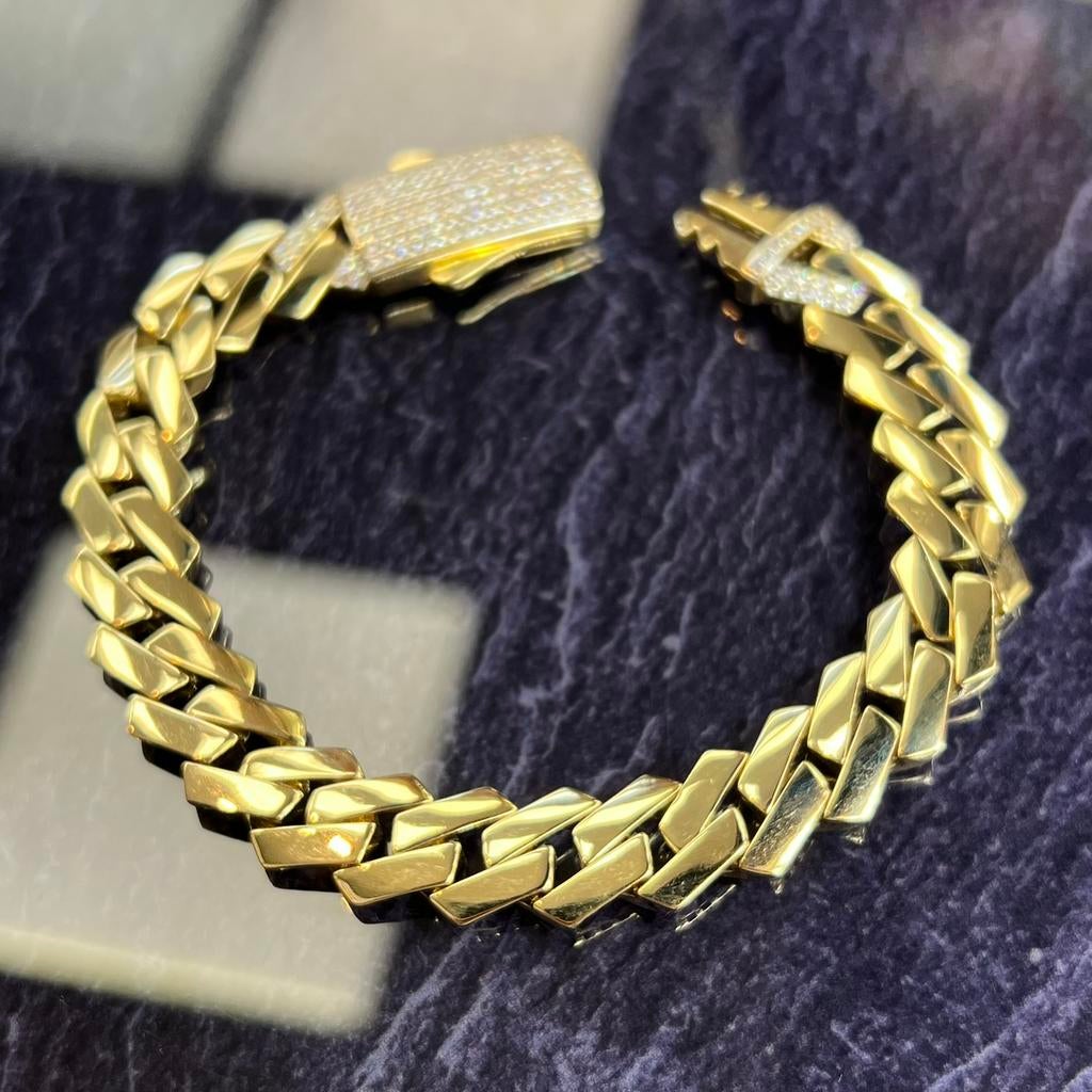 14k gouden armband cuban schakel goud 14 karaat nieuw, Ophalen of Verzenden, Zo goed als nieuw, Goud