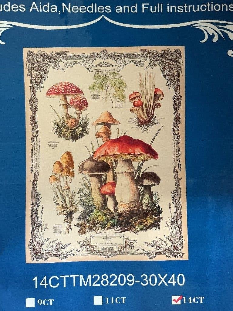 Borduurpakket compleet Paddestoelen 30 x 40cm, Ophalen of Verzenden, Nieuw, Borduurpakket