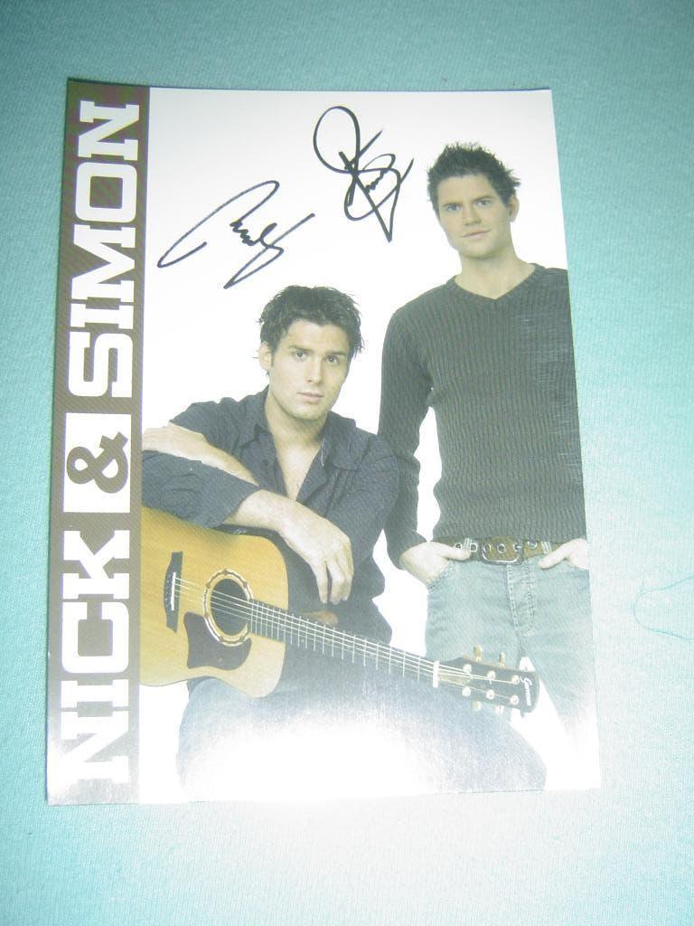kaart van nick&simon met handtekening, Ophalen of Verzenden, Foto of Kaart