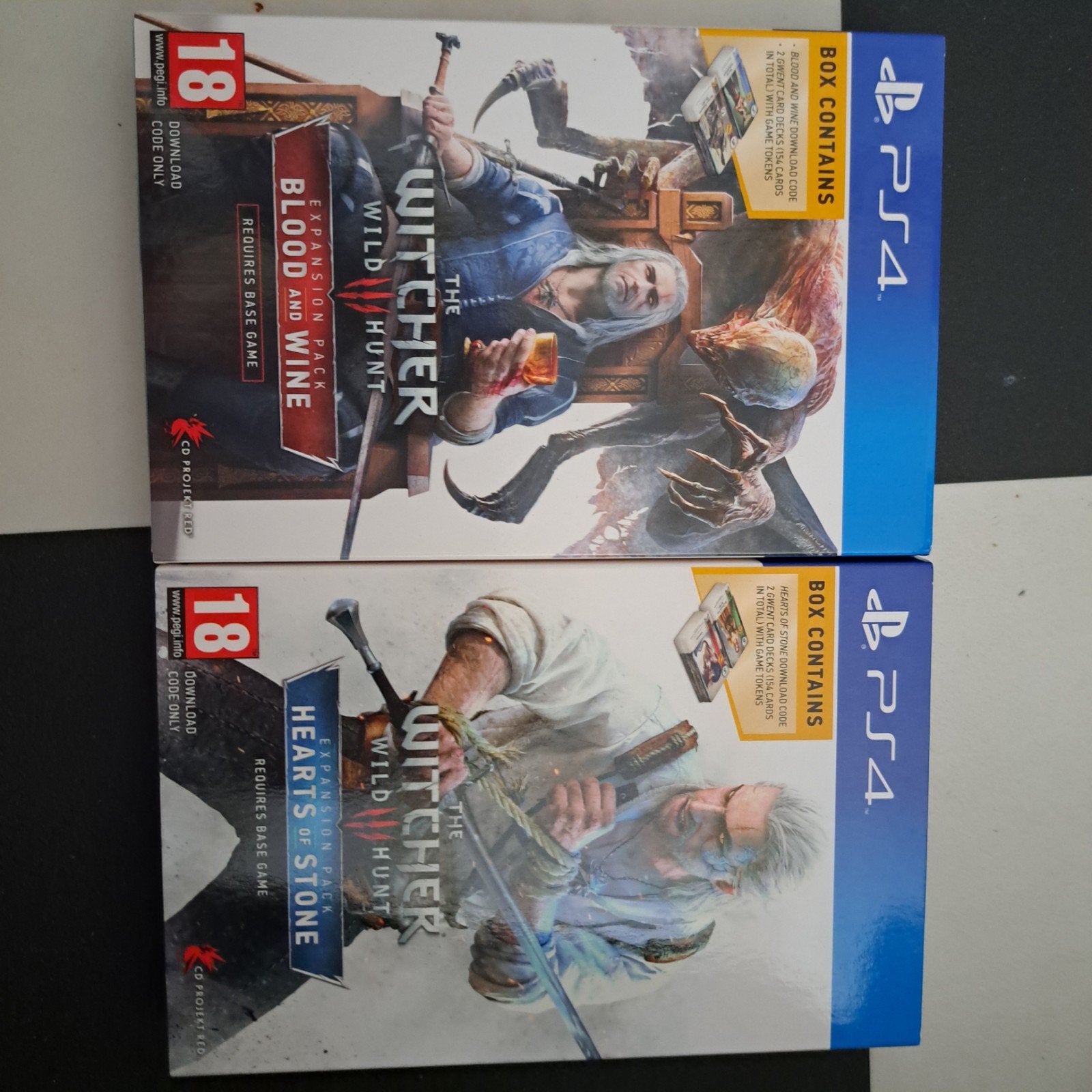 The Witcher 3 Wild Hunt PS4 uitbreidingen + Gwent kaarten, Vanaf 18 jaar, 1 speler, Ophalen of Verzenden, Zo goed als nieuw