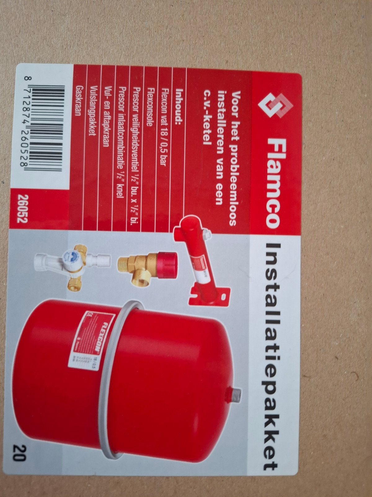 Flamco expansievat voor een CV-ketel, Ophalen, Nieuw, Minder dan 3 jaar oud, Minder dan 20 liter