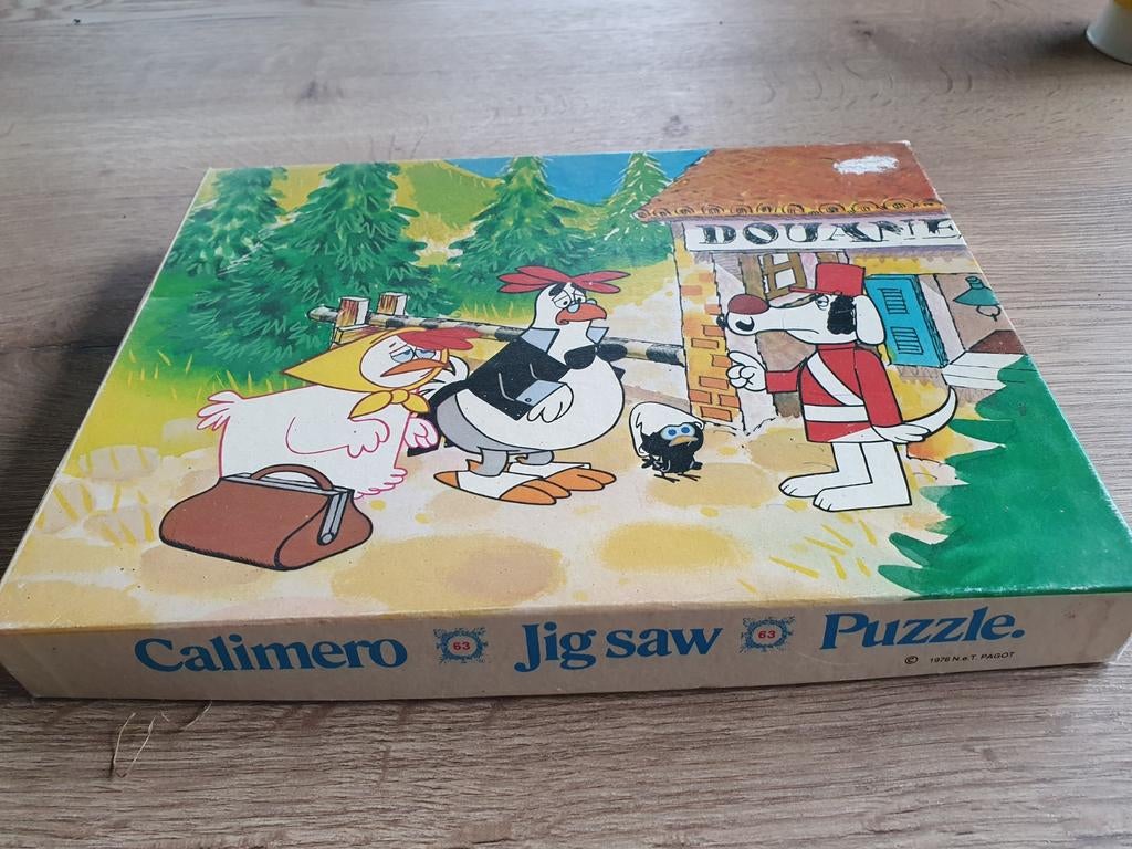 Calimero puzzel 63 stukjes uit 1976, Ophalen of Verzenden, Zo goed als nieuw