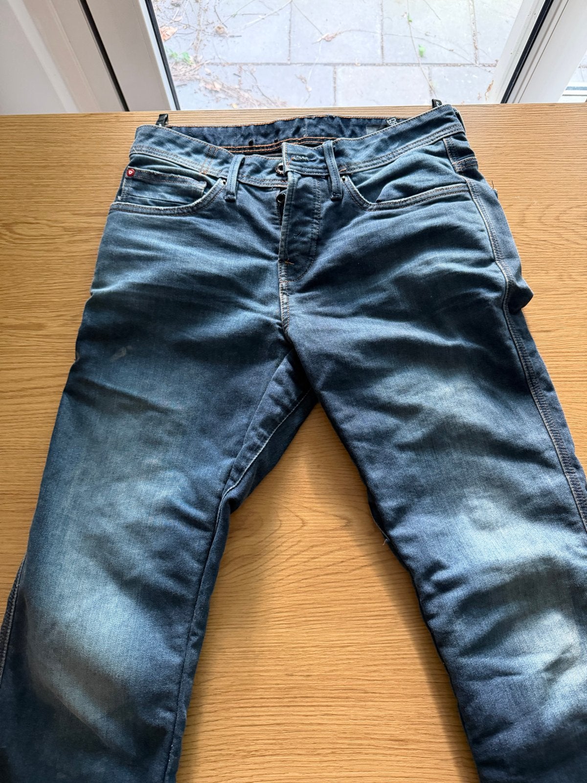 REV'IT! Reed Slim Fit Motorjeans - W30 L34, Blauw, W32 (confectie 46) of kleiner, Ophalen of Verzenden, Zo goed als nieuw