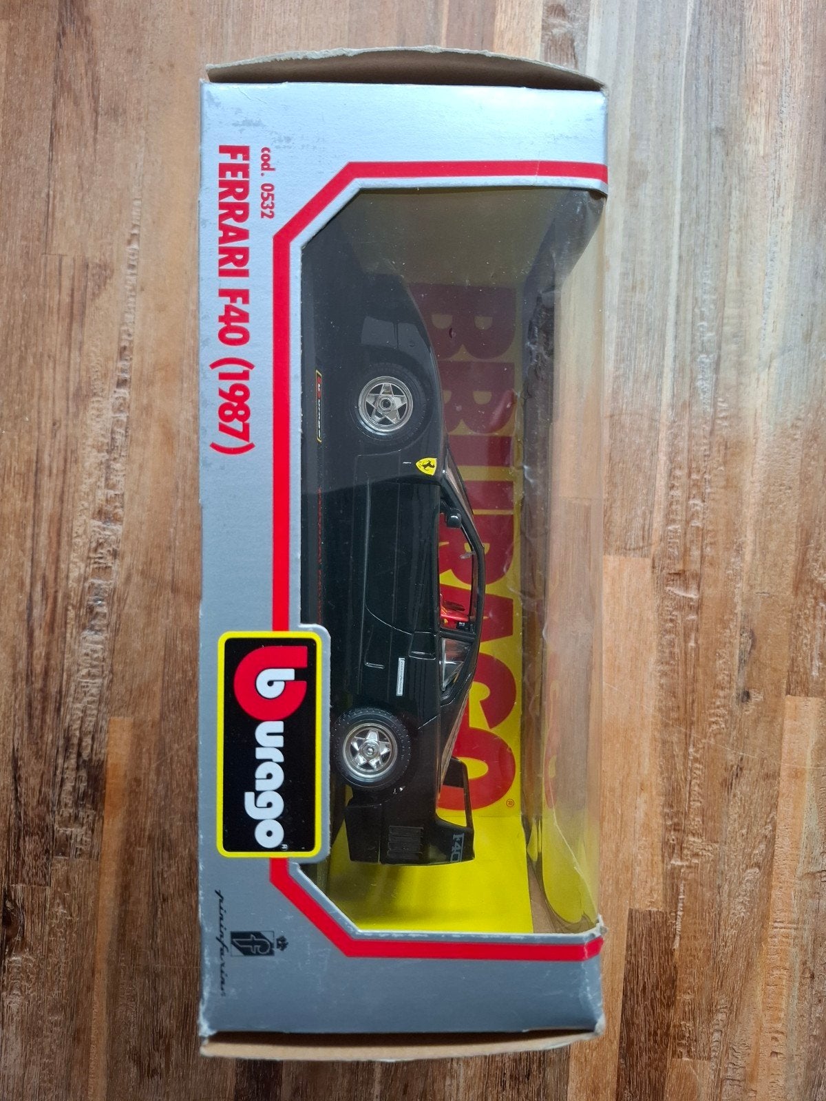 Burago Ferrari F40 (1987) - Zwart Diecast Model 1:24, Ophalen of Verzenden