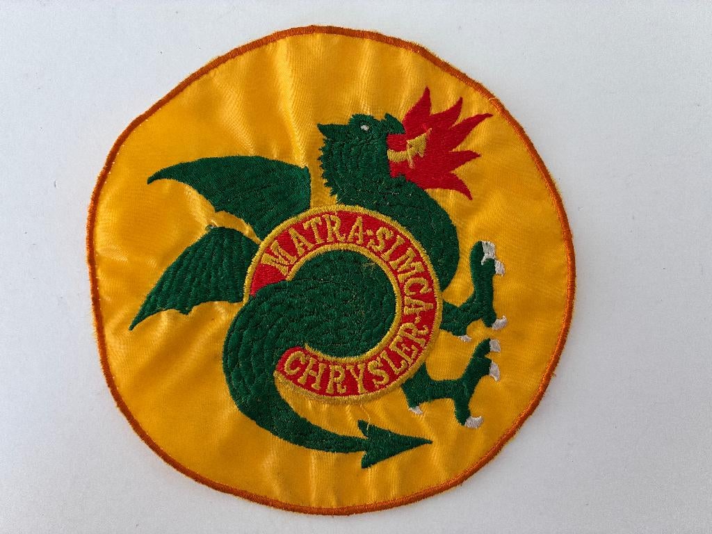 Matra-Simca-Chrysler stoffen embleem, Ophalen of Verzenden, Zo goed als nieuw, Auto's
