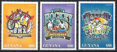 Walt Disney Guyana Yv nr 4076/4078 postfris, Postzegels en Munten, Verzenden, Postfris, Overige thema's