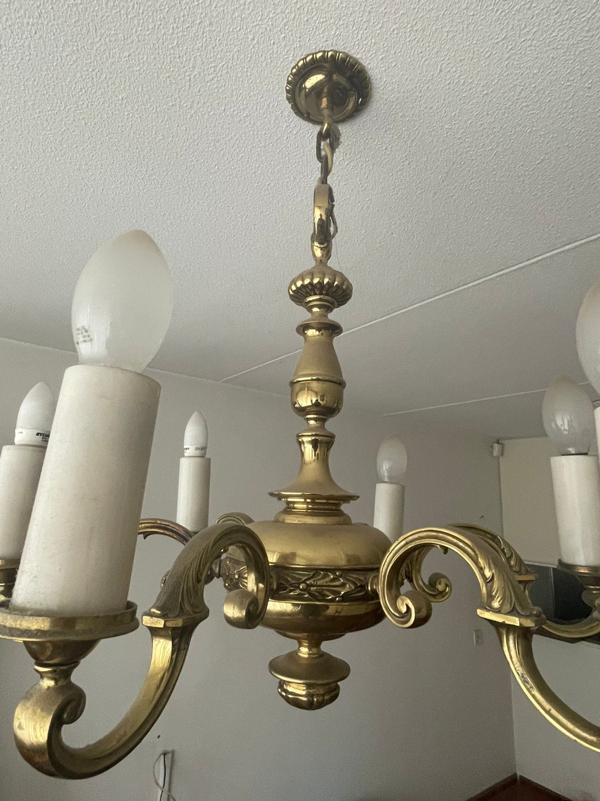 Plafondlamp, Ophalen, Gebruikt, Metaal, E14 (klein)