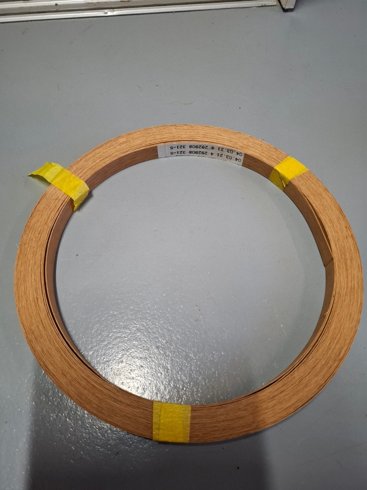 Eikenfineer rol voor kopse kanten 18mm, Ophalen