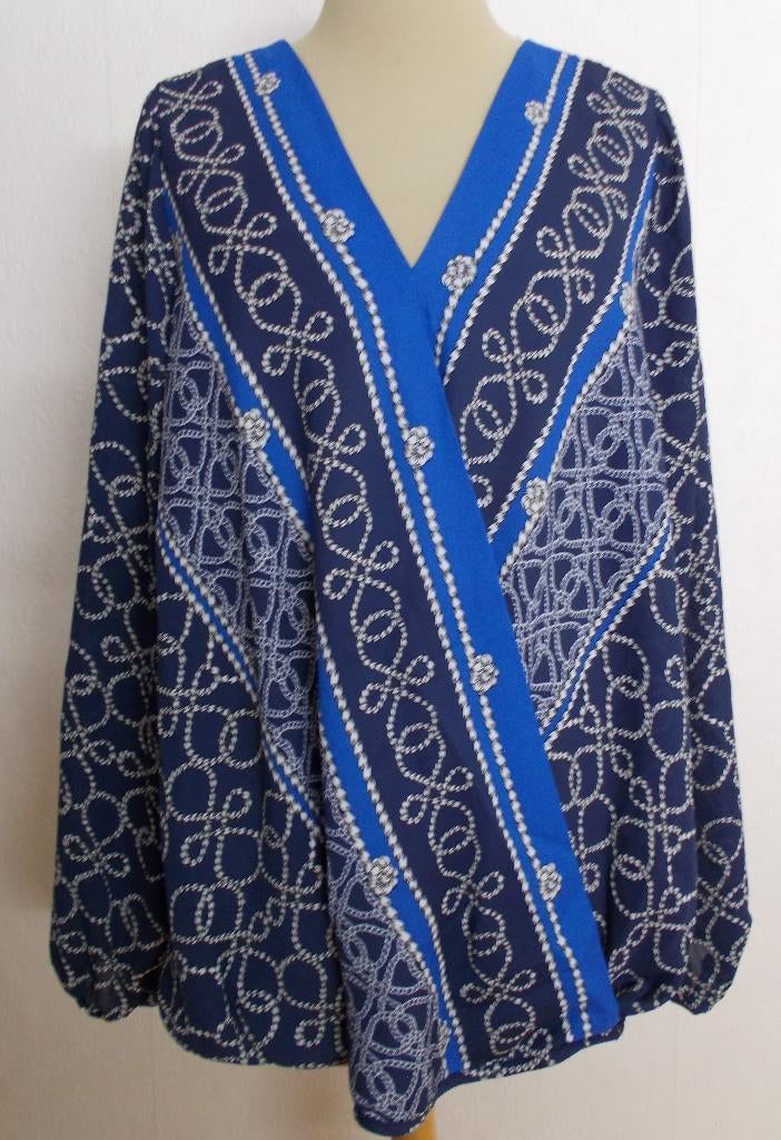 Mooie blauwe print top/tuniek! L/XL, Kleding | Dames, Verzenden, Zo goed als nieuw, Maat 42/44 (L), Blauw