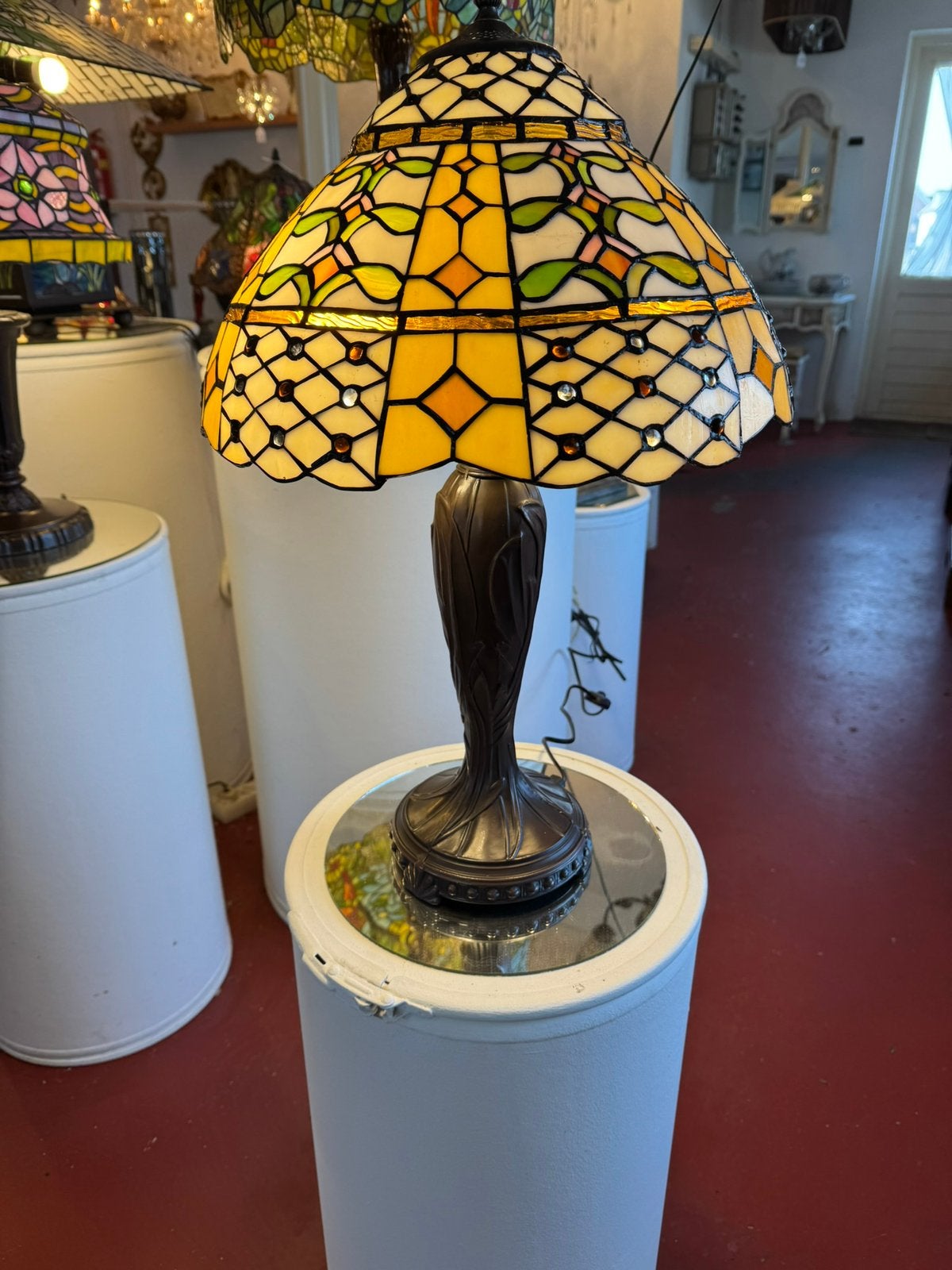 LAMPEN , echt glas , gesoldeerd met mix lood/koper ,handwerk, Antiek en Kunst, Ophalen