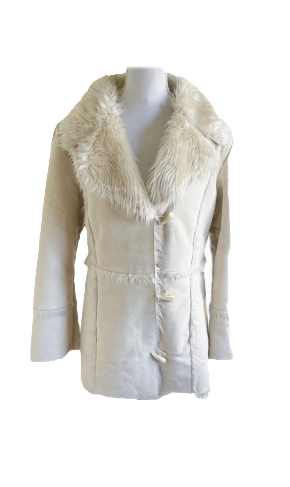 Mooie Lammy coat van de Bijenkorf 36/38, Maat 38/40 (M), Info@debijenkorf.nl, Magazijn 'De Bijenkorf' B.V., Beige