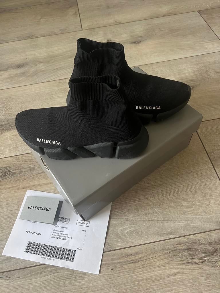 Balenciaga Speed Sneakers Maat 38 MET BON- Uitstekende Staat, Zwart, Ophalen of Verzenden, Sneakers of Gympen, Gedragen