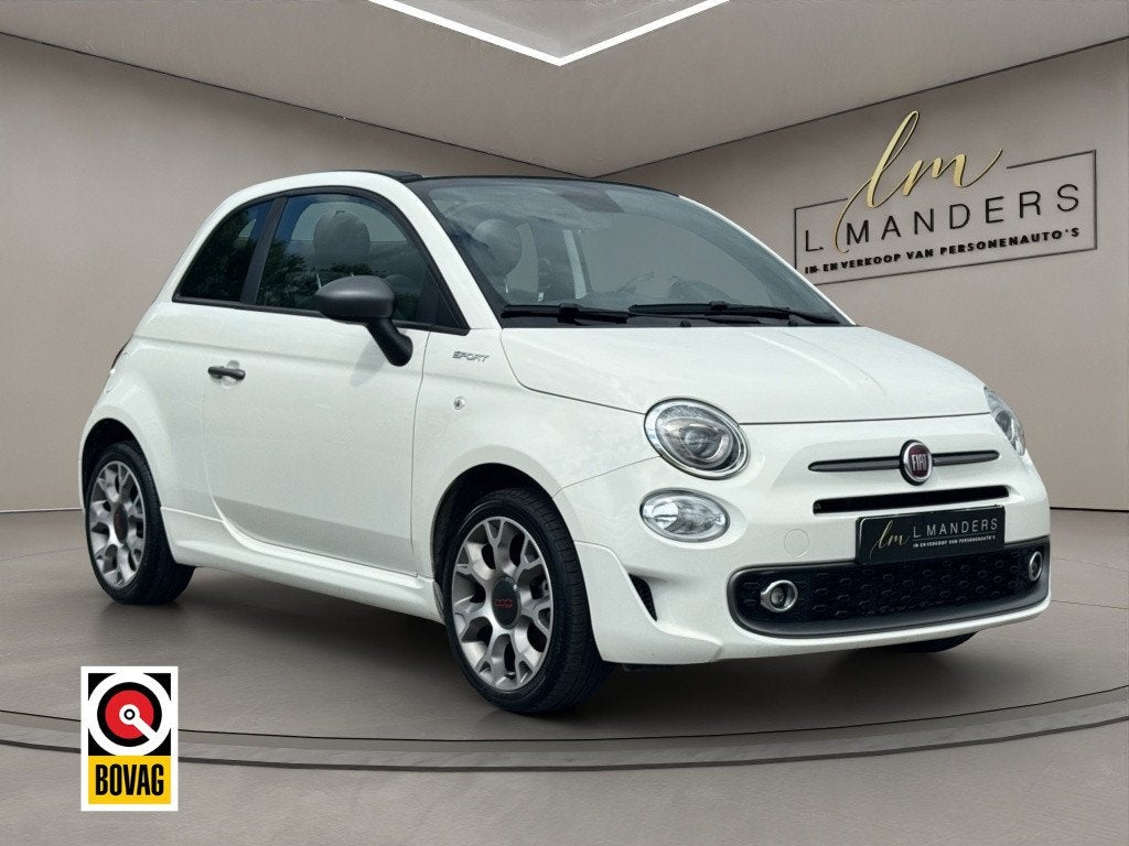 Fiat 500C 1.0 Hybrid Sport 2021 WIT | Cabriolet | Apple CarP, Auto's, Fiat, Euro 6, Cabriolet, 4 stoelen, Leder en Stof