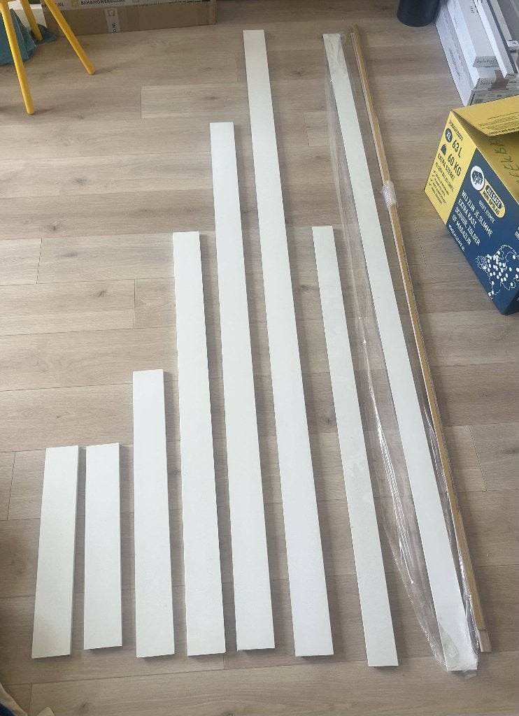 MDF plinten recht 70 & 90 mm RAL 9010 wit, ca. 10,7 m, Ophalen, Zo goed als nieuw, Mdf, 200 tot 250 cm