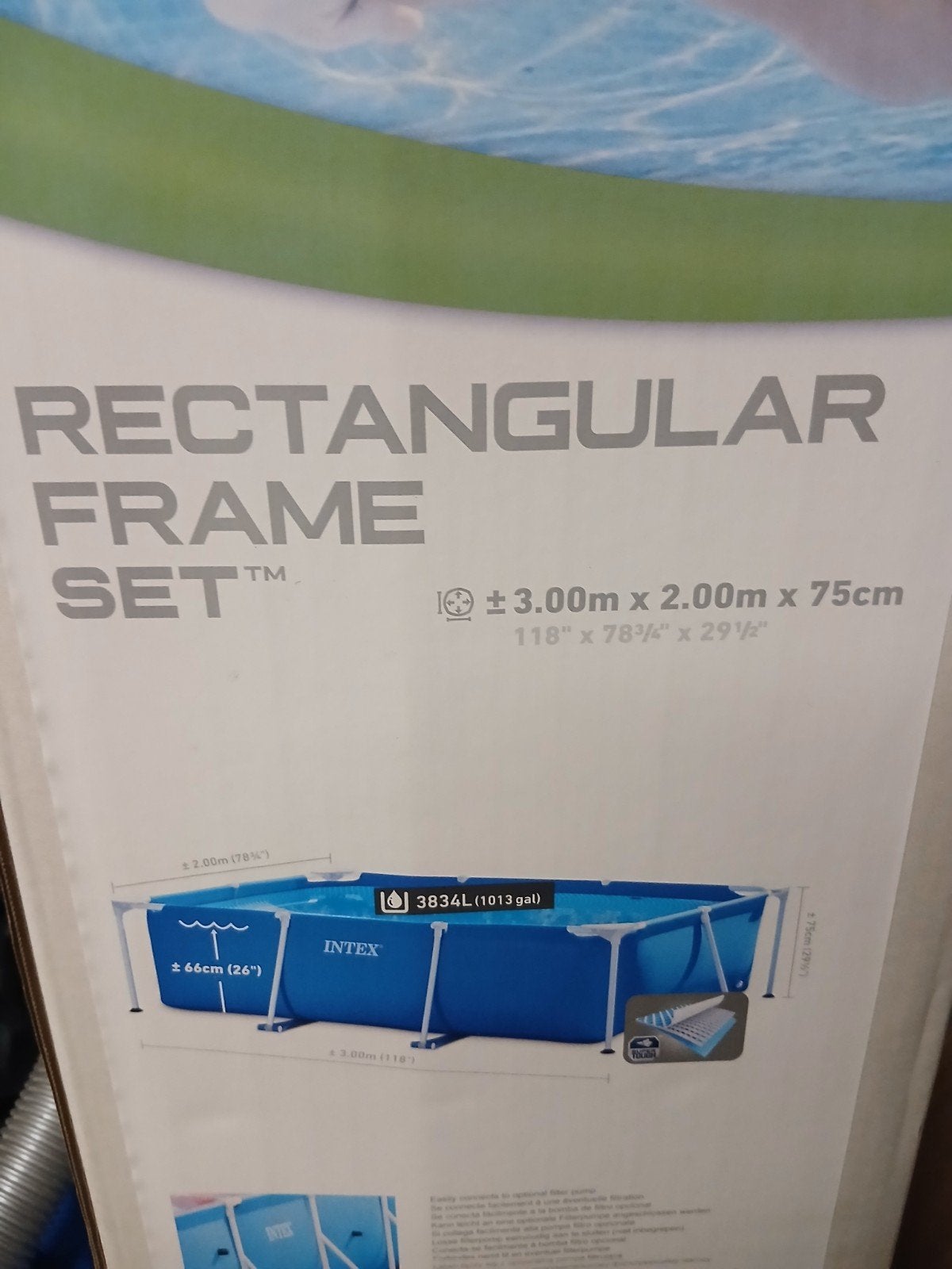 Intex Rectangular Frame Zwembad - 3.00m x 2.00m x 75cm, Tuin en Terras, Ophalen, Nieuw, Opzetzwembad, 200 tot 400 cm
