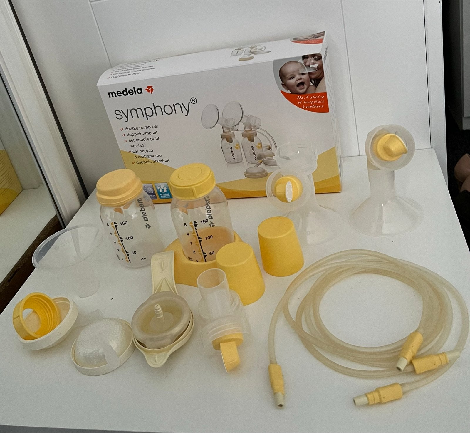 Medela Symphony dubbele borstkolfset, Ophalen of Verzenden, Gebruikt
