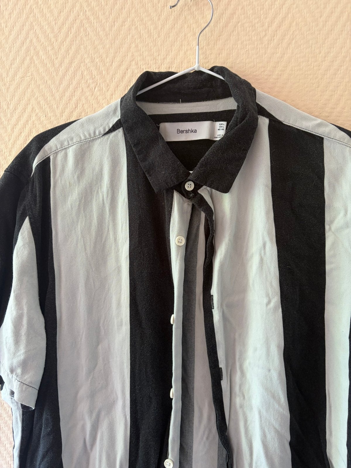 Bershka Zwart Wit Overhemd Korte Mouwen Maat L Bowling Look, Kleding | Heren, Overhemden, Ophalen of Verzenden, Zo goed als nieuw