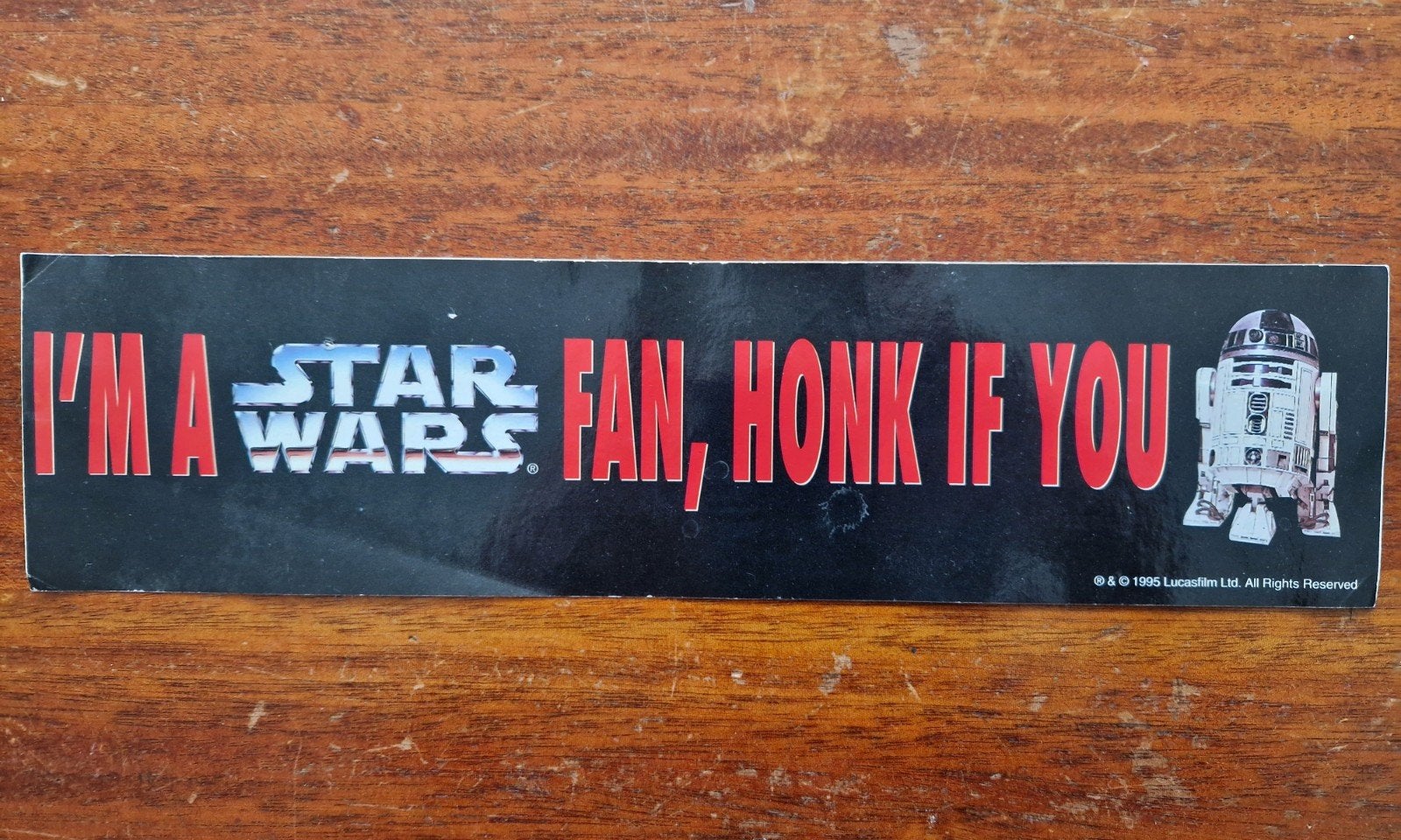 Vintage Star Wars bumpersticker uit 1995., Ophalen of Verzenden, Zo goed als nieuw, Overige typen