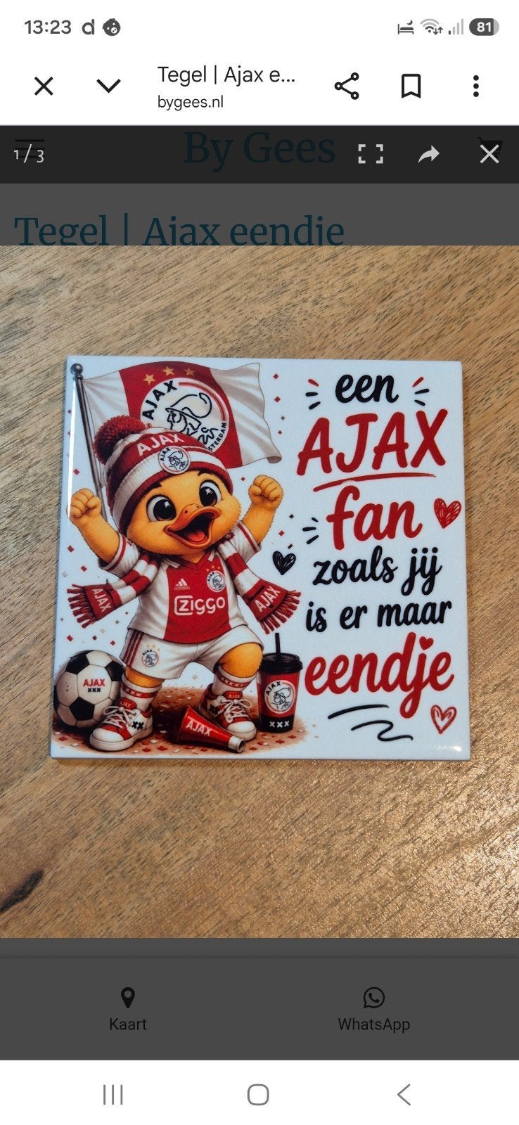 tegeltje met humor, Nieuw, Ophalen of Verzenden, Handgemaakt, 10 cm