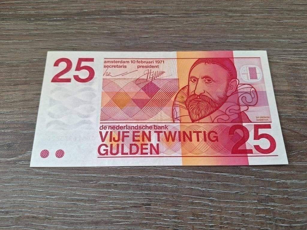 Bijzonder biljet 25 gulden Sweelinck, uit Oxenaars archief, Ophalen of Verzenden, 25 gulden