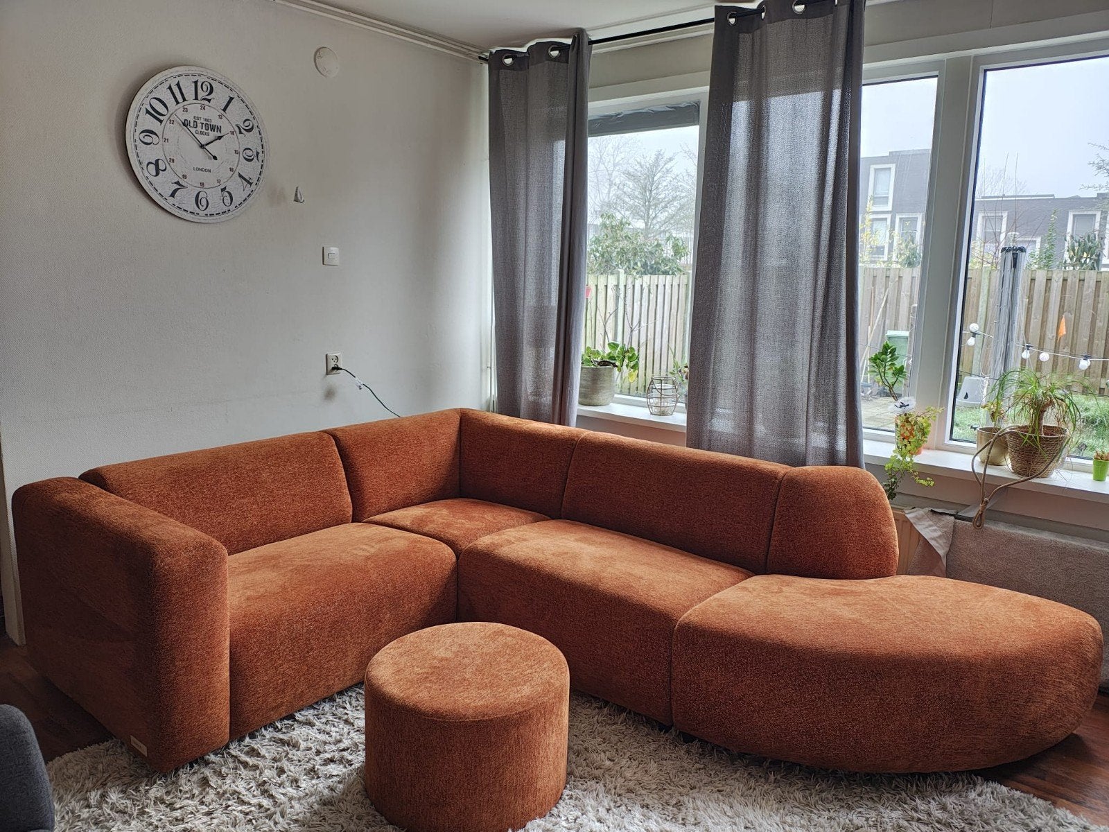 Arizona bank van Umix - Terracotta - Zo goed als nieuw, Ophalen, Hoekbank, 300 cm of meer, 75 tot 100 cm