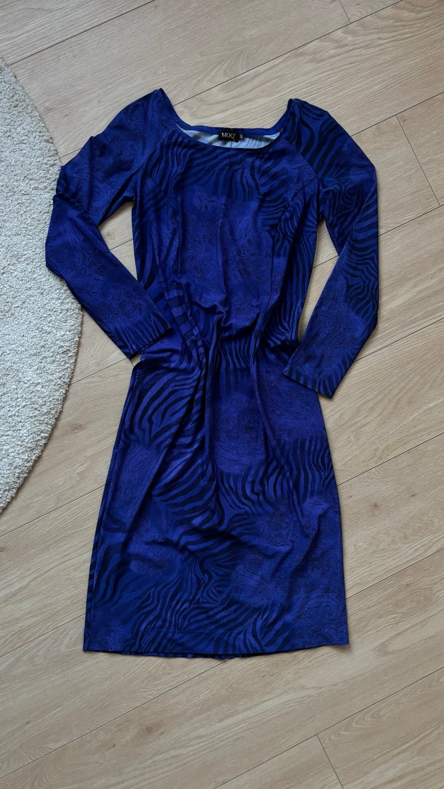 MOQ Jurk met zebraprint - Maat 40 (M), Kleding | Dames, Maat 38/40 (M), Blauw, Ophalen of Verzenden, Zo goed als nieuw