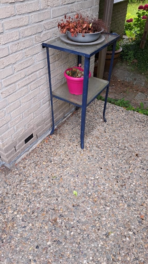 Plantentafel tuin - glas en metaal (gratis), Tuin en Terras, Ophalen, Gebruikt, Vierkant, Metaal