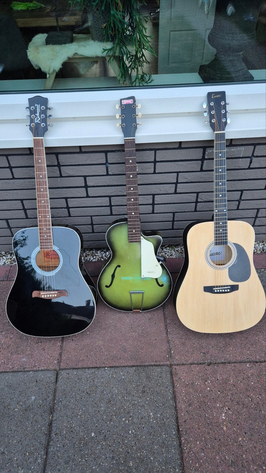 2 Gitaren Richwood/ Encore, Muziek en Instrumenten, Snaarinstrumenten | Gitaren | Akoestisch, Ophalen, Gebruikt, Western- of Steelstringgitaar