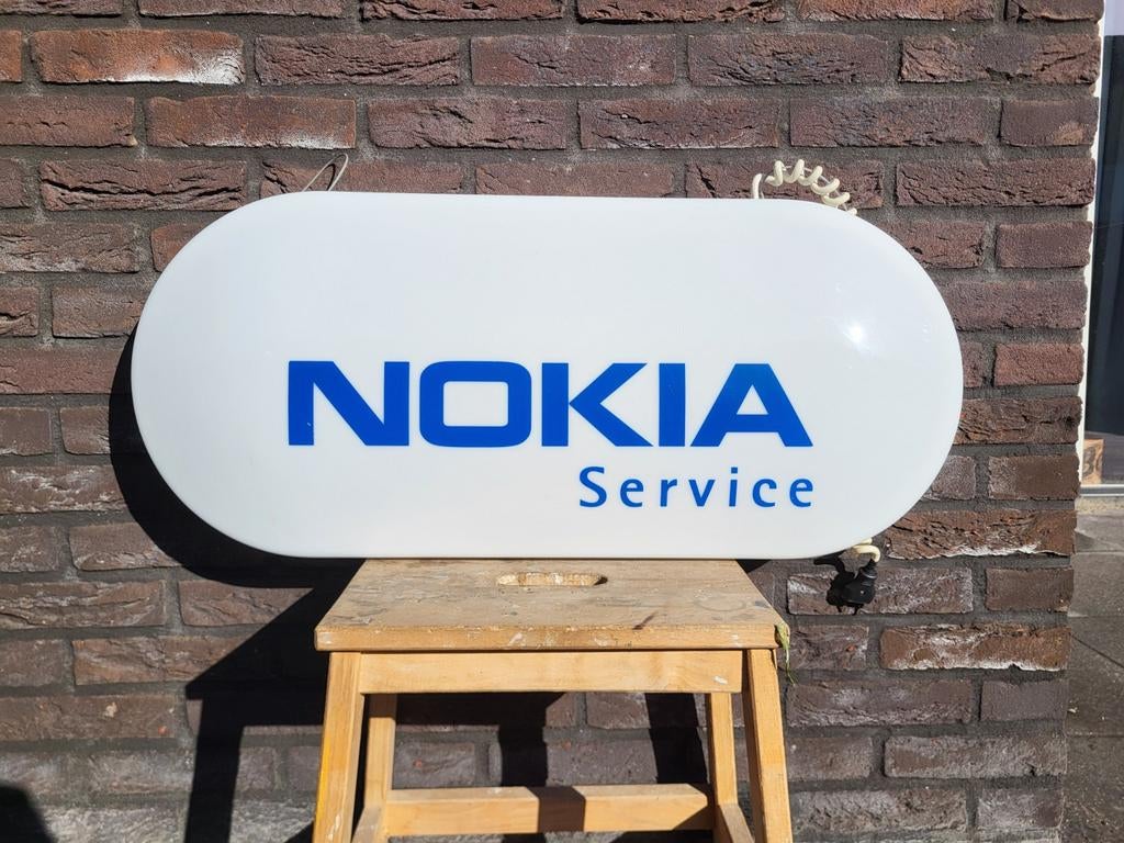 Nokia service reclame lichtbak, lichtreclame te koop., Lichtbak of (neon) lamp, Onbekend, Ophalen of Verzenden, Zo goed als nieuw