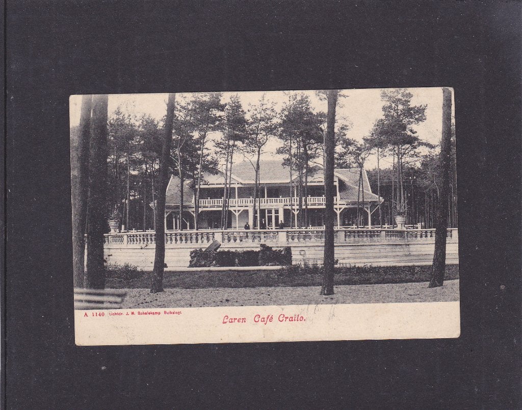Laren Cafe Crailo 1908 (661), Verzenden, Voor 1920, Gelopen, Noord-Holland