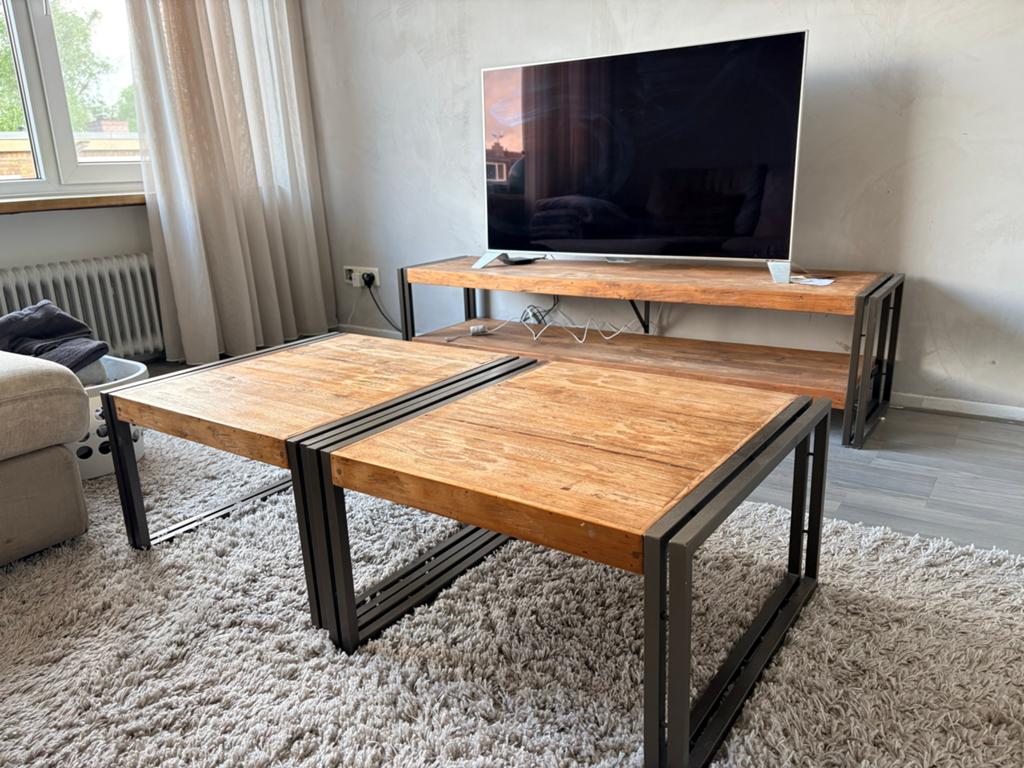 Teak houten tv meubel en tafels Troubadour Amstelveen, Ophalen, Gebruikt, Teakhout, 50 tot 100 cm
