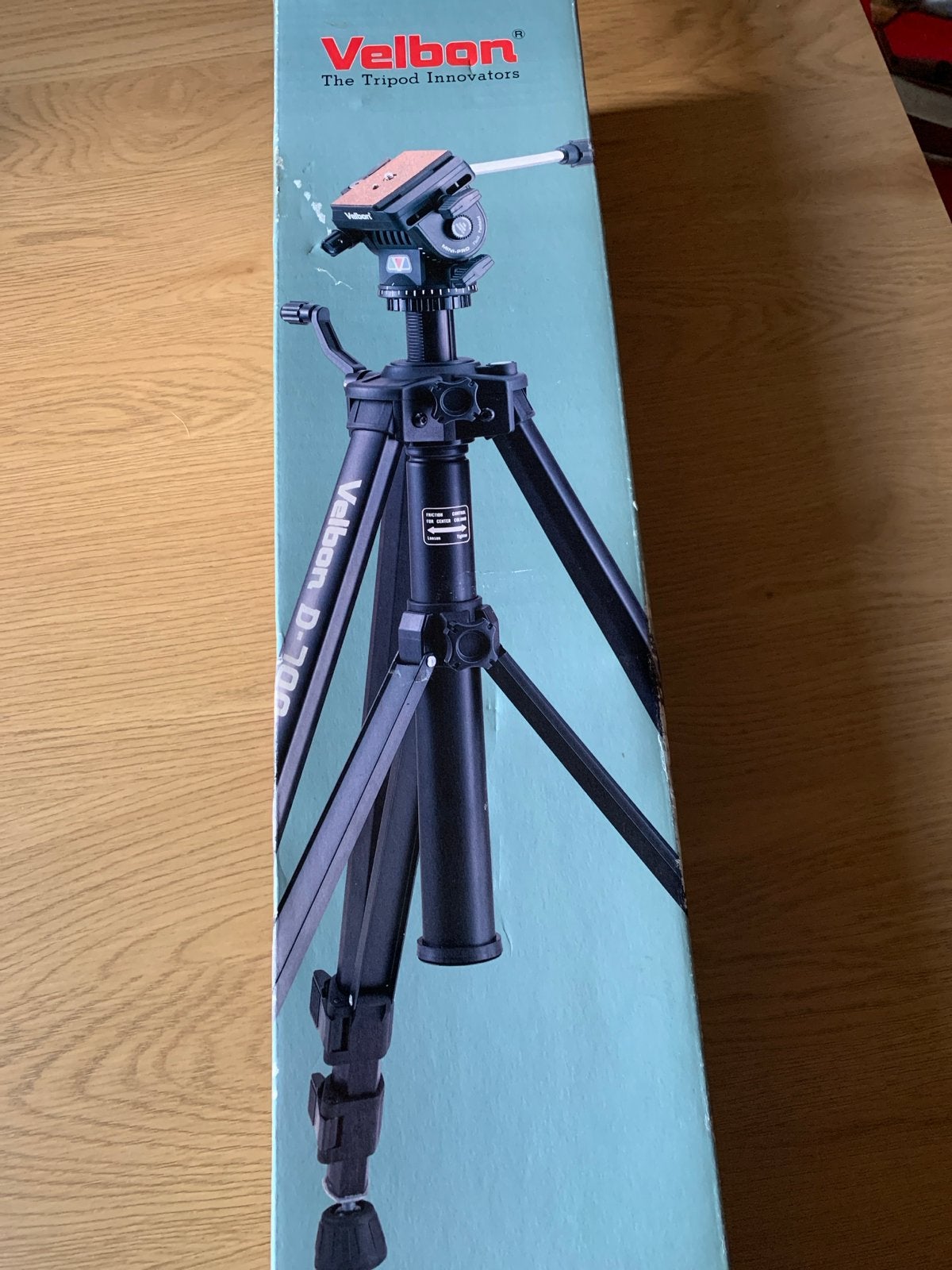 Velbon D-700 statief met Vel-flo 9 vloeistofkop, Gebruikt, Velbon, 175 cm of meer, Met handvat