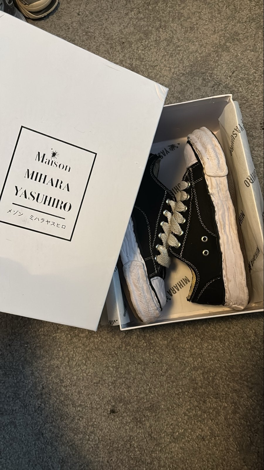 Maison Mihara Yasuhiro Peterson 23 OG Sole Canvas Low Zwart, Ophalen of Verzenden, Gedragen, Zwart, Sneakers of Gympen
