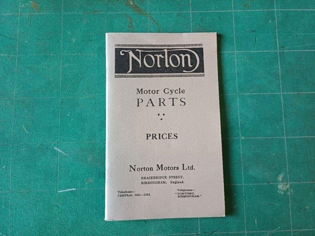 NORTON 1921 parts list No. 1 Big Four, 2, 9, 16H, 17C, 18., Verzenden, Overige merken