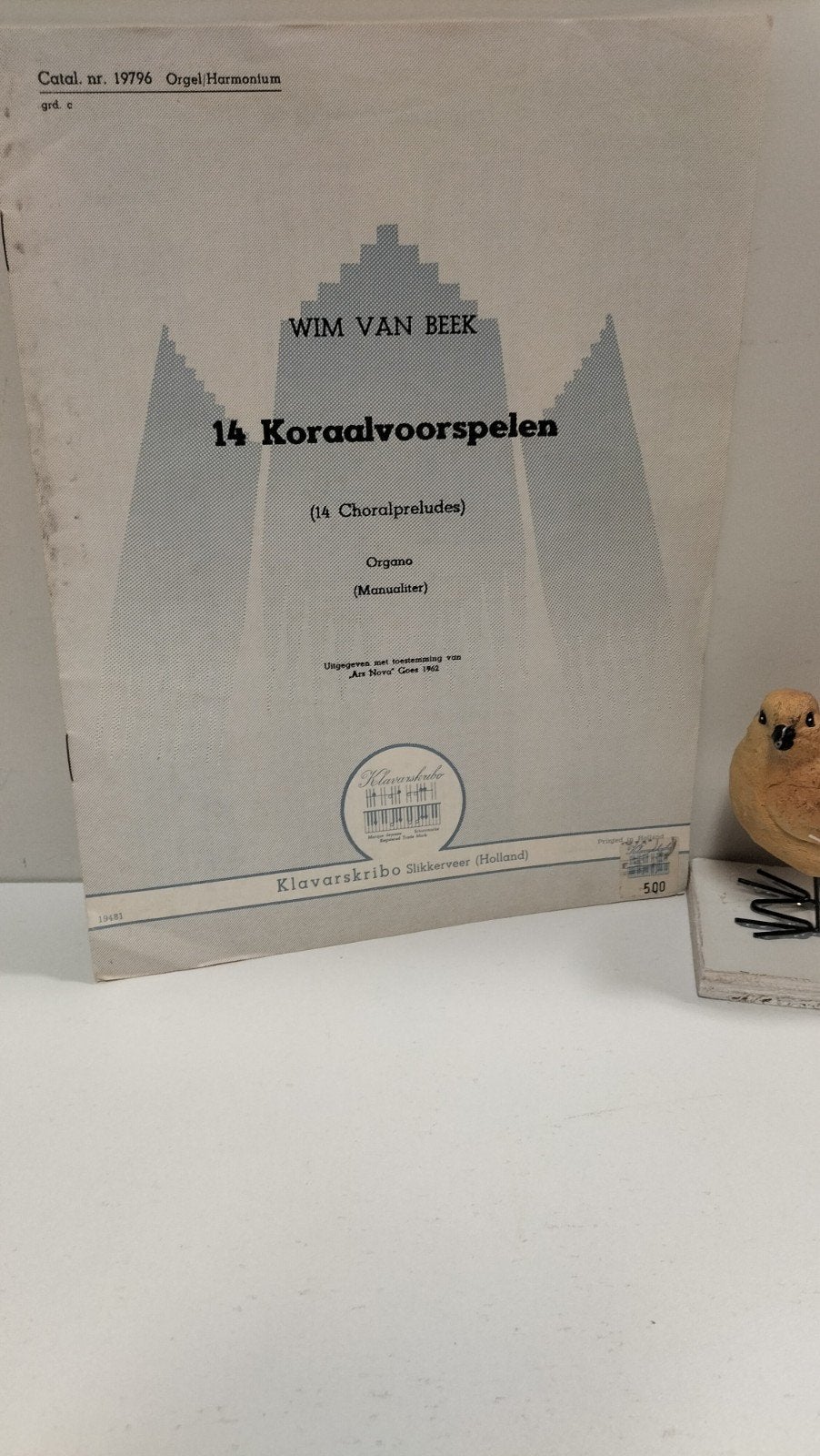 Beek, Wim van; 14 Koraalvoorspelen (Klavarskribo), Orgel, Gebruikt, Ophalen of Verzenden, Religie en Gospel