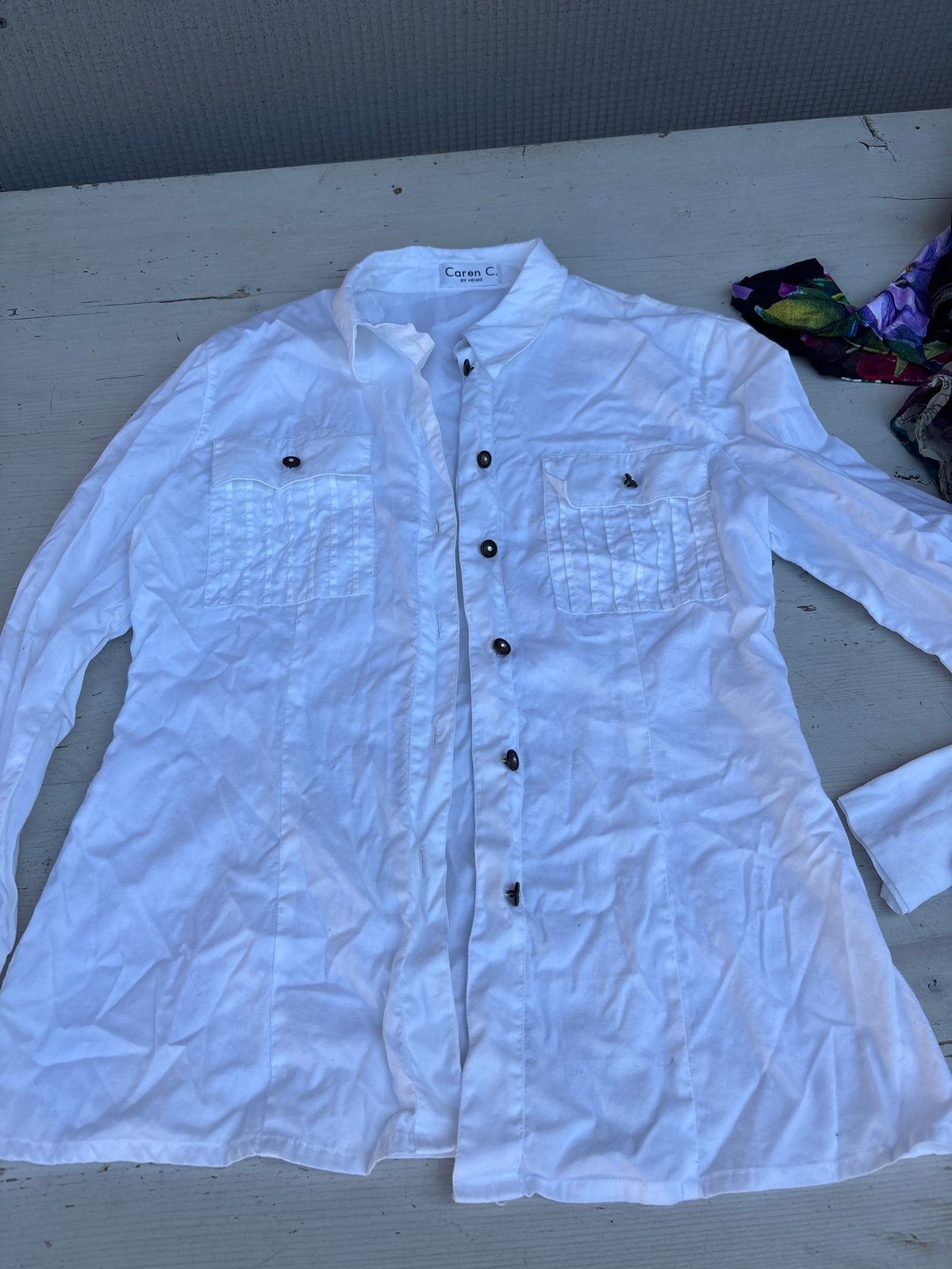 Witte blouse Caren C. by Henke, Ophalen of Verzenden, Zo goed als nieuw, Maat 38/40 (M), Wit