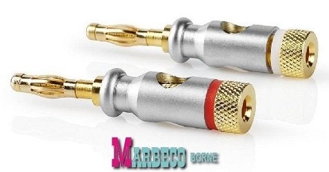 Banaanstekker, Bananen plug, Banana pluggen, Speakerplug, 2x, Nedis, Nieuw, Info@marbeco.nl, Minder dan 2 meter